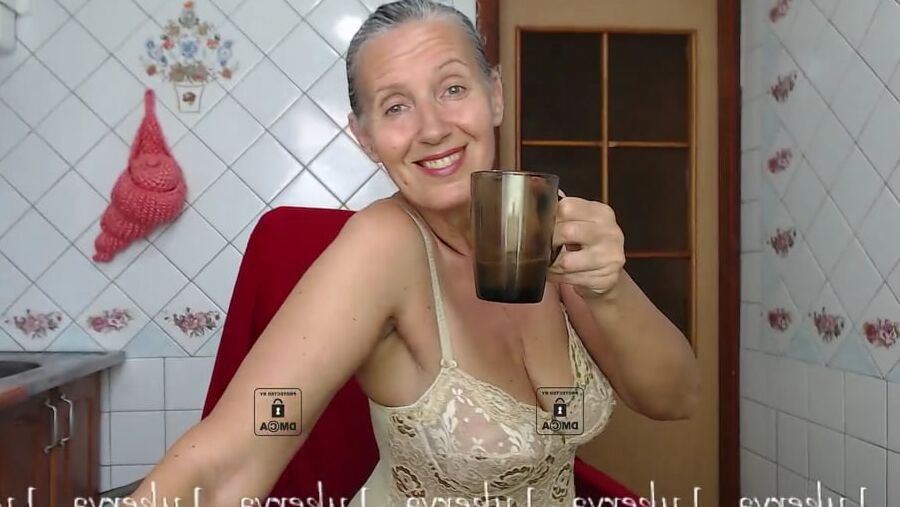 Sexy Lukerya in closed lace lingerie