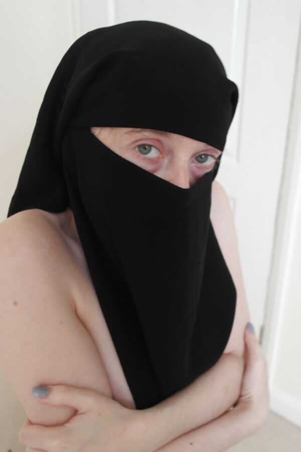 Shy Wife Naked in Niqab and Heels