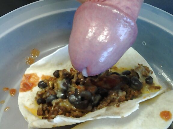Cum on food! Waffle with milk caramel &amp; cum (from )