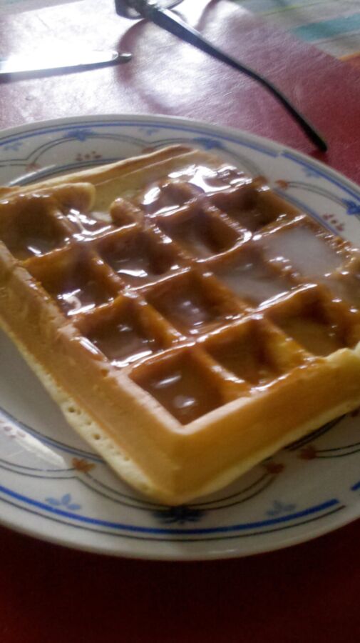 Cum on food! Waffle with milk caramel &amp; cum (from )