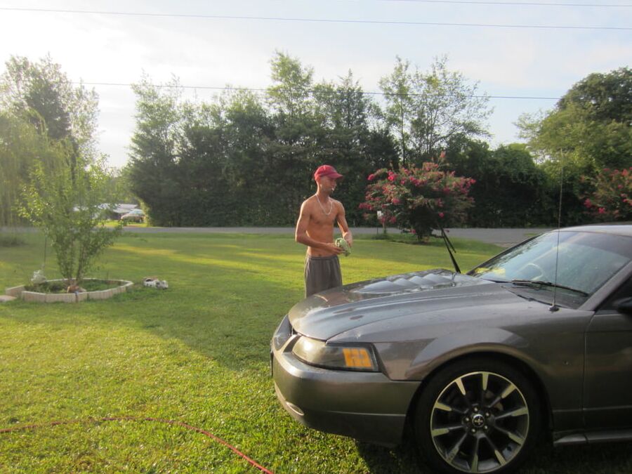 hot guy washing car