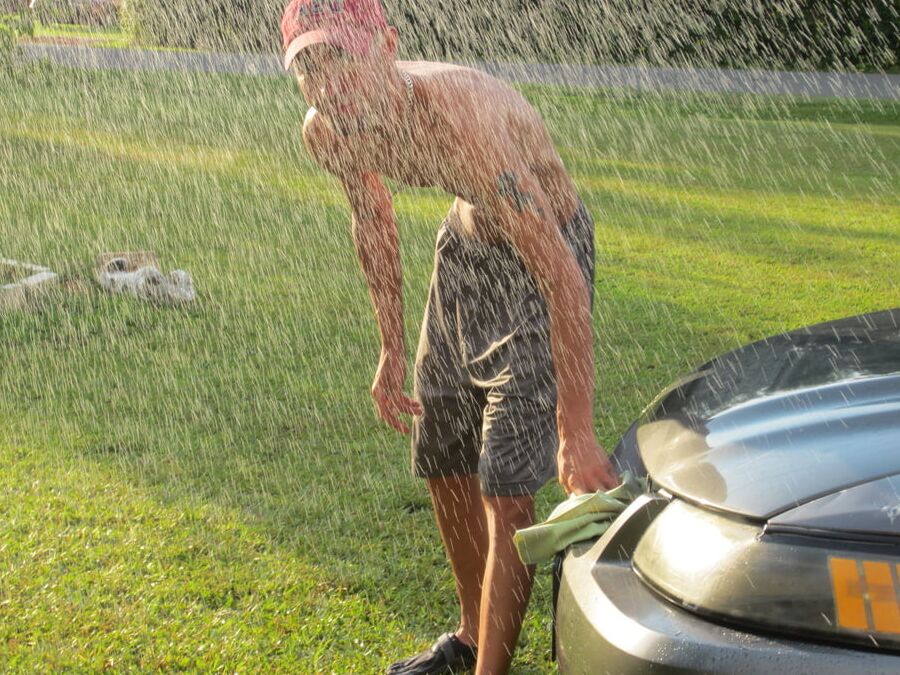 hot guy washing car