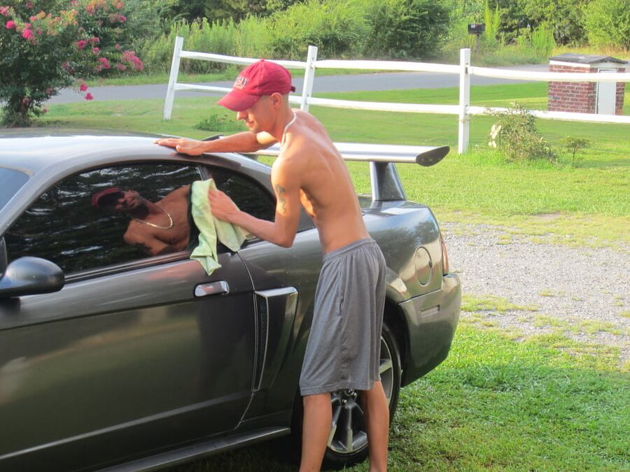 hot guy washing car