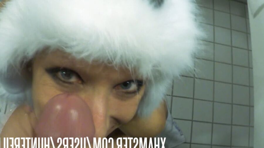 Fuckpet Vilja took her panda hat on for a sloppy blowjob