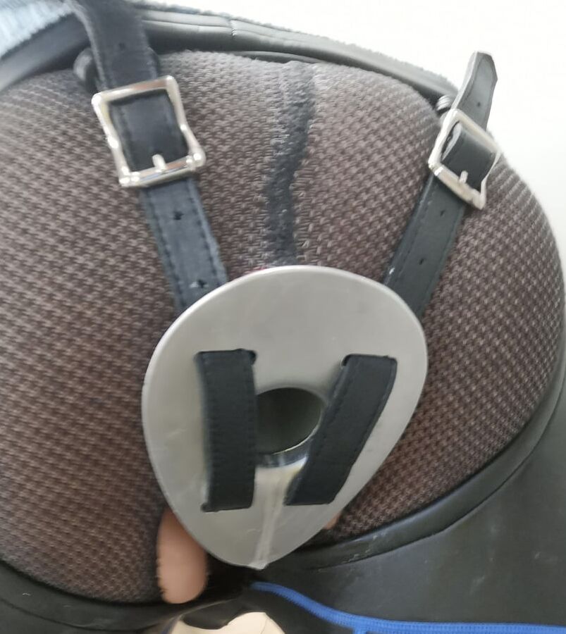 Hollow leather and aluminium panties