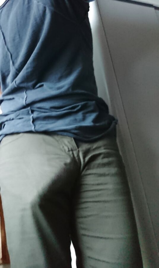 Giant cock in tight jeans