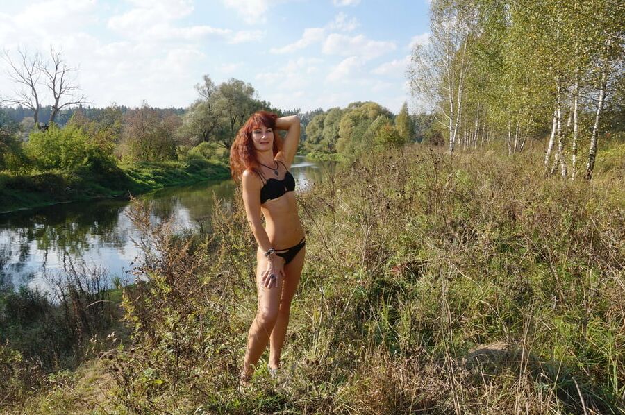 Flame Redhair on River-Beach