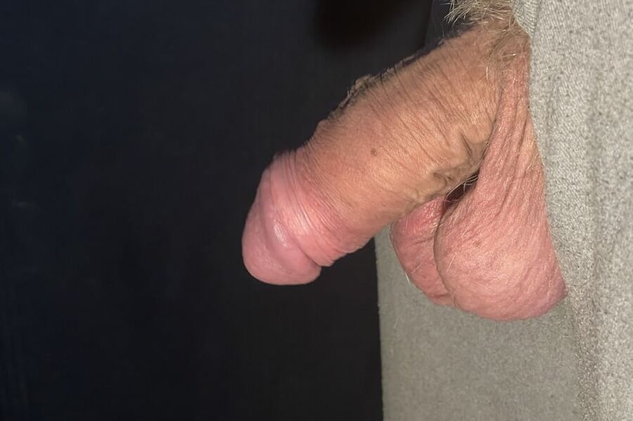 Thick uncut Russian cock hangs out of zipper