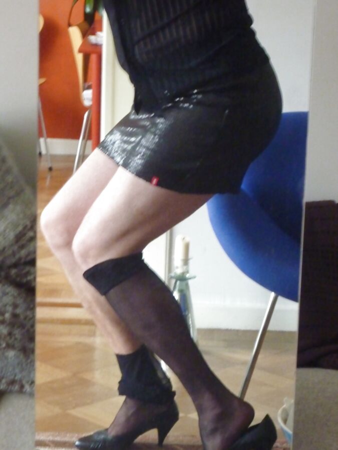 july red outfit stockings