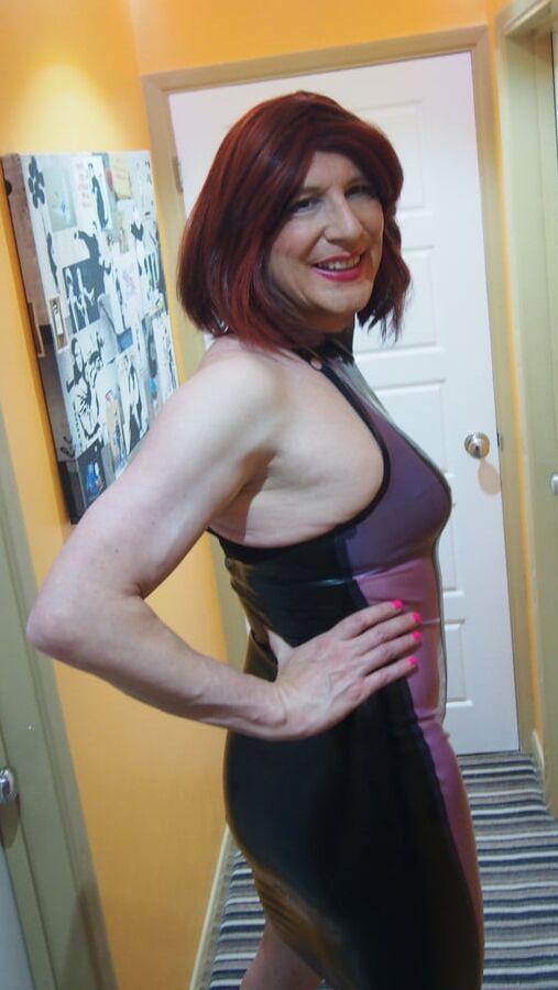TGirl Lucy getting a hard cock in her tight Latex dress
