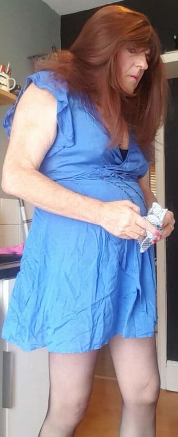 My blue satin dress