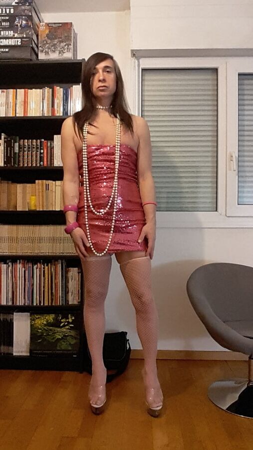 Tygra bitch in her pink sexy dress.