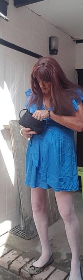 My blue satin dress