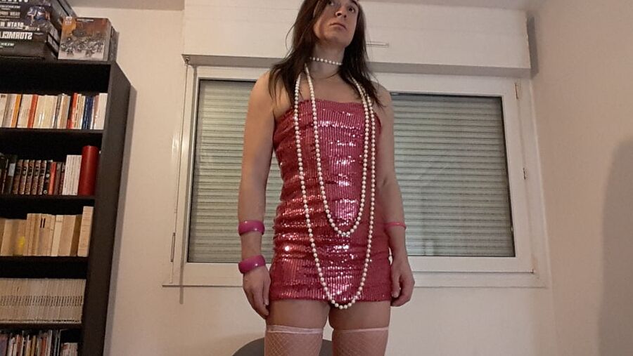 Tygra bitch in her pink sexy dress.