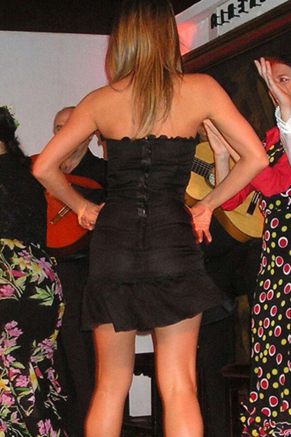 Kelly in pink and blue see thru dress with nude pantyhose