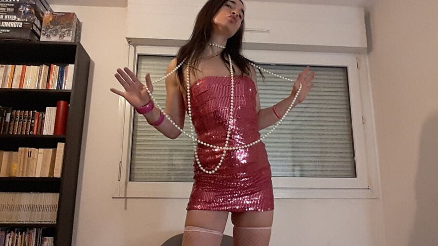 Tygra bitch in her pink sexy dress.