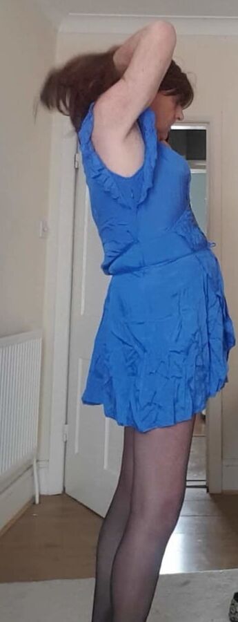My blue satin dress