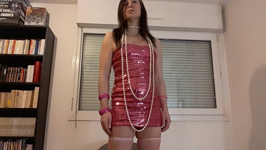 Tygra bitch in her pink sexy dress.