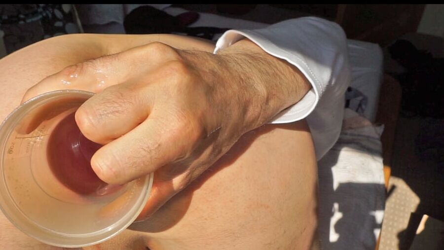 Fist fuck ad big cup in my asshole