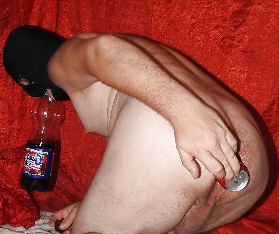 Coca Cola Can in ass &amp; drink