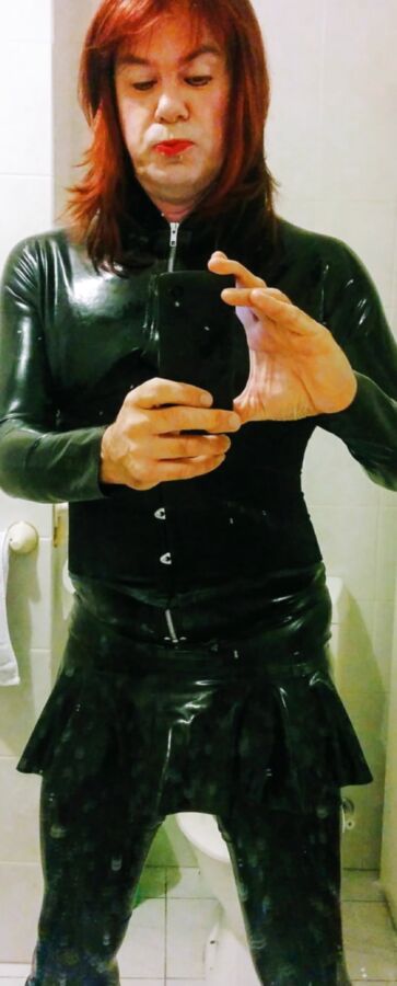 Black full latex, Fetish spikey boots