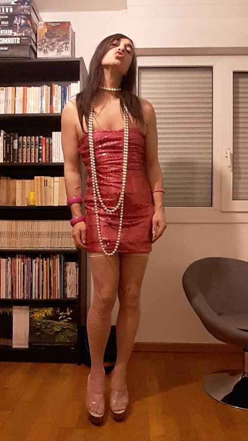 Tygra bitch in her pink sexy dress.