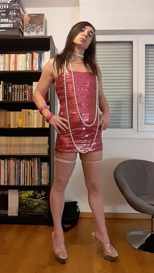 Tygra bitch in her pink sexy dress.