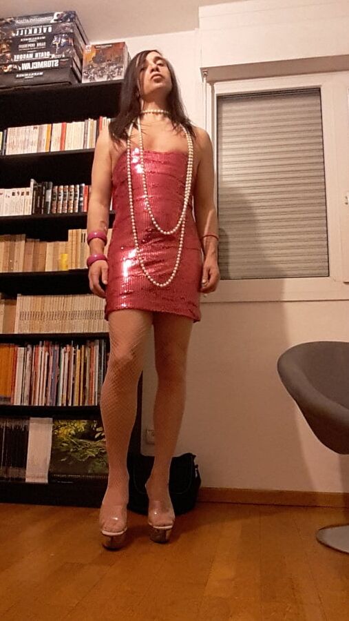 Tygra bitch in her pink sexy dress.