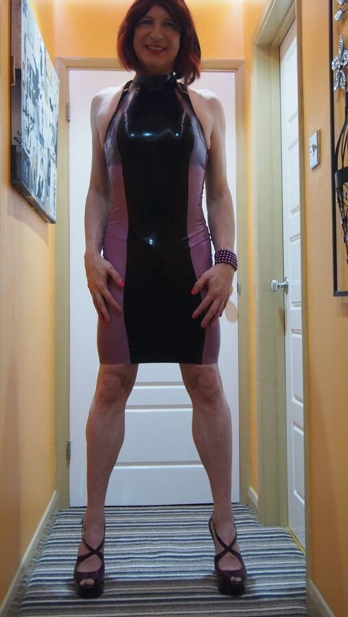 TGirl Lucy getting a hard cock in her tight Latex dress