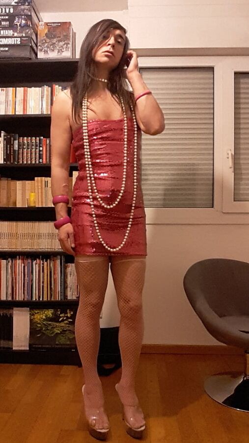 Tygra bitch in her pink sexy dress.