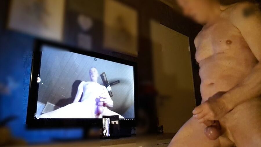 jerking together on webcam