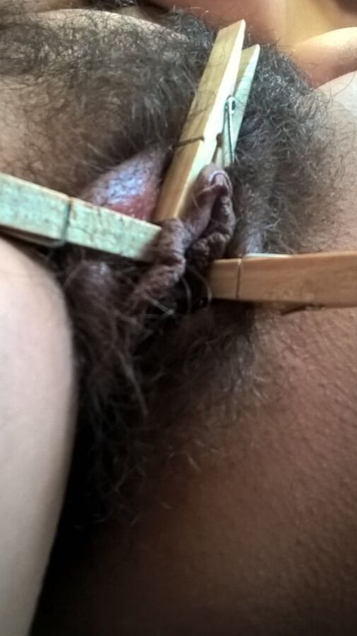 Hairy JoyTwoSex - Playing With Clothespins