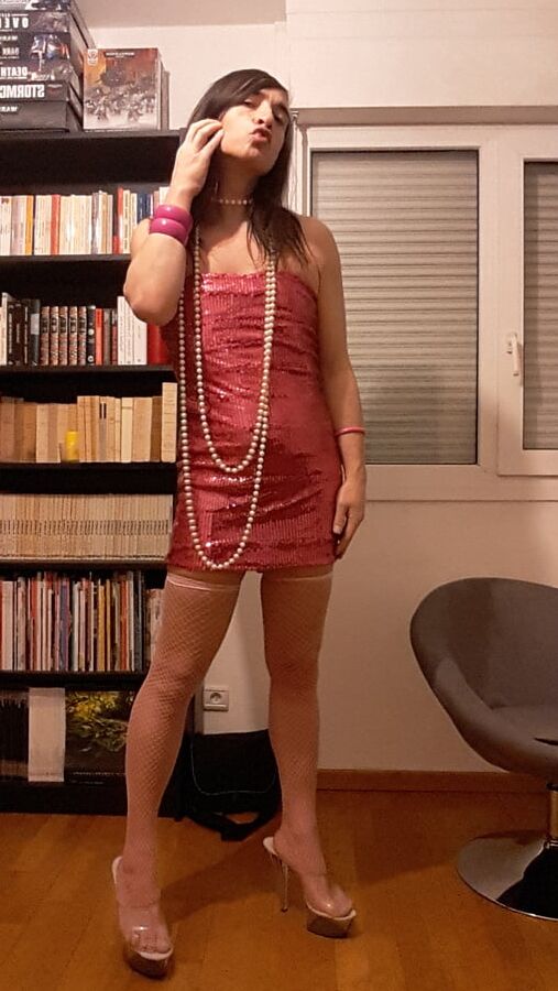 Tygra bitch in her pink sexy dress.