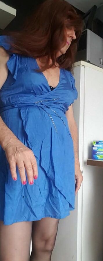 My blue satin dress