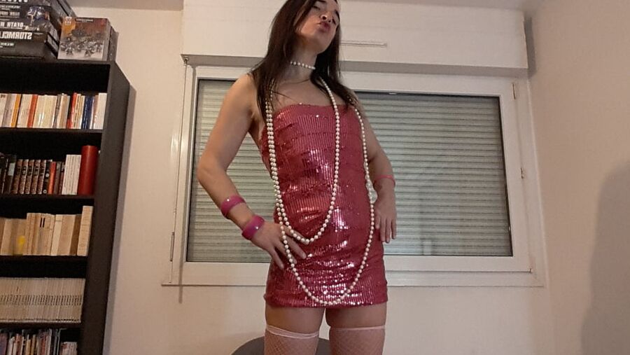 Tygra bitch in her pink sexy dress.