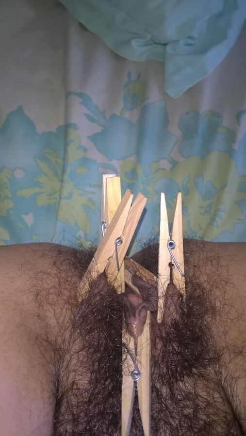 Hairy JoyTwoSex - Playing With Clothespins