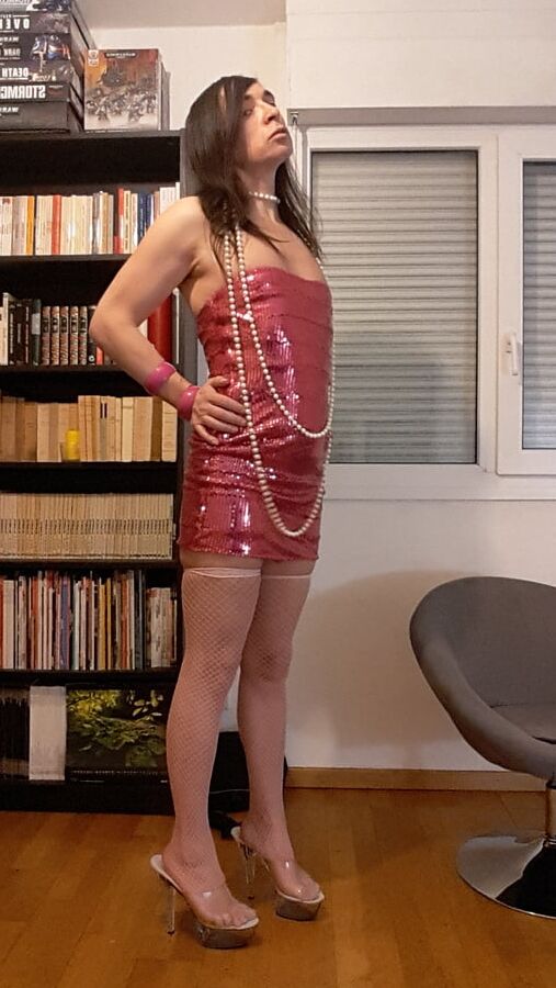 Tygra bitch in her pink sexy dress.
