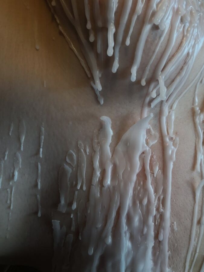 Breasts in hot wax