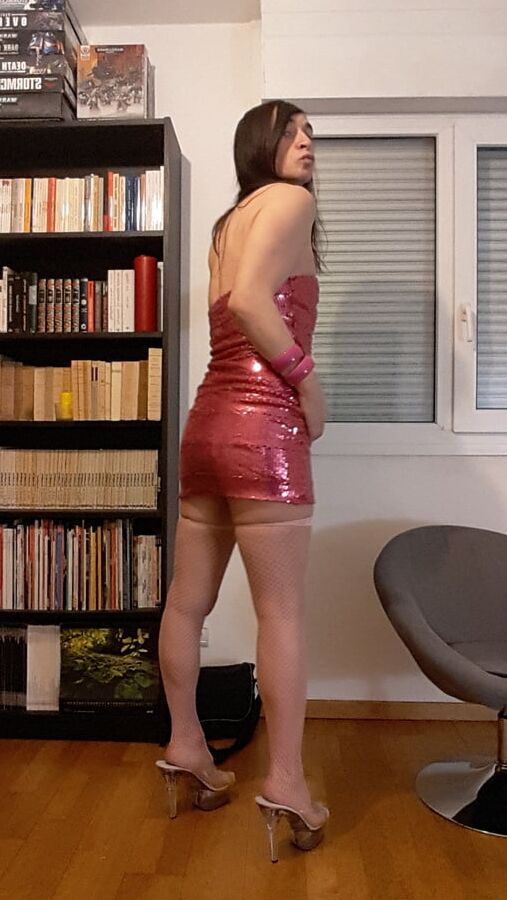 Tygra bitch in her pink sexy dress.