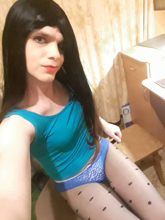 January - Blue lace panties