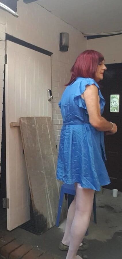My blue satin dress