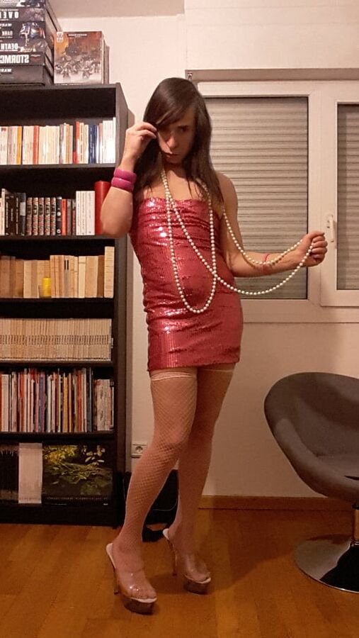 Tygra bitch in her pink sexy dress.
