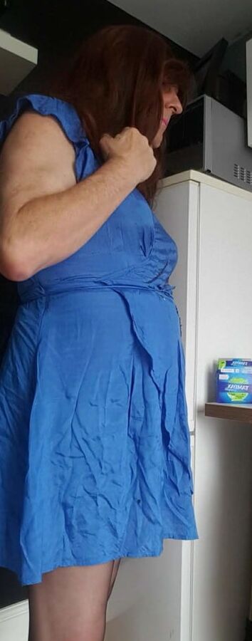 My blue satin dress