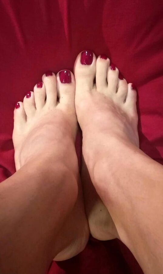 Foot Tease on Red Sheets