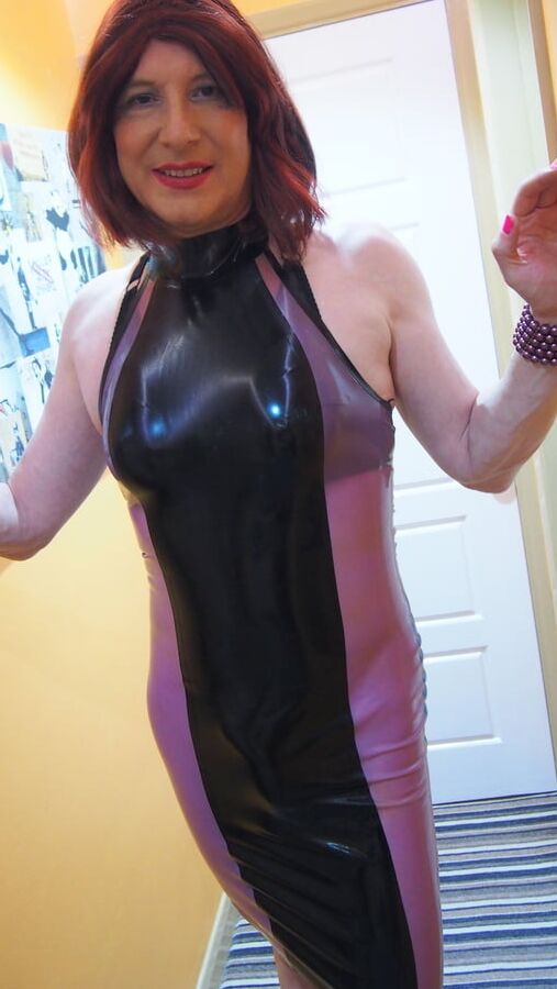 TGirl Lucy getting a hard cock in her tight Latex dress