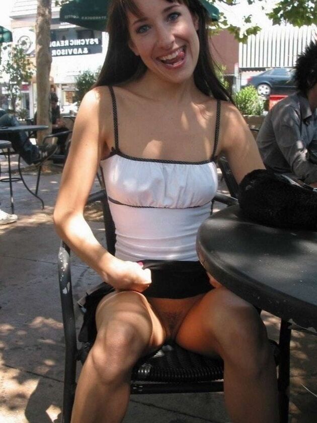 In dress without panties