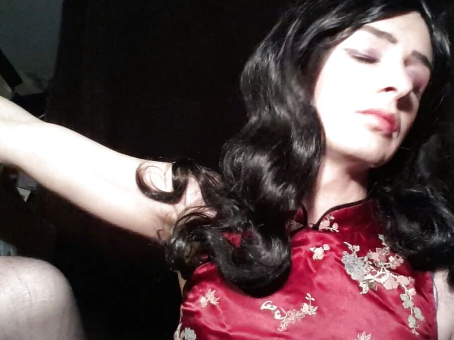 White Sissy CD In Beautiful Asian Ladyboy Dress
