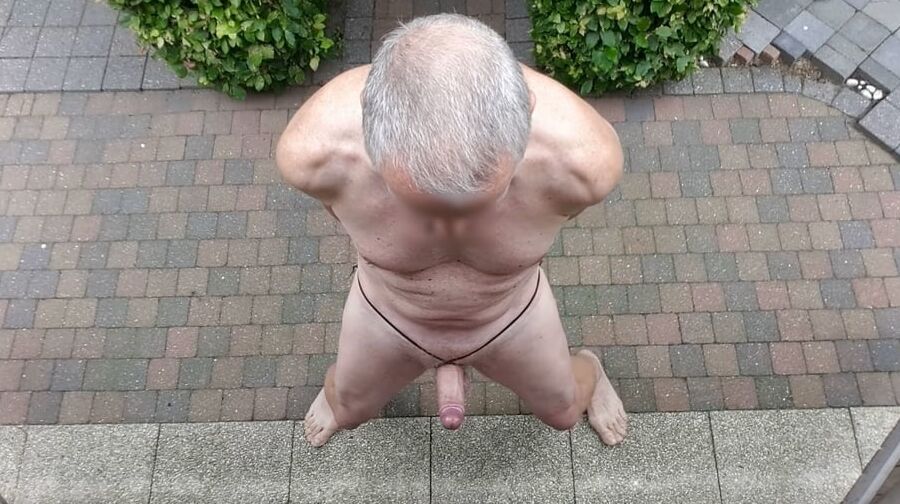 public outdoor exhibitionist bondage jerking show