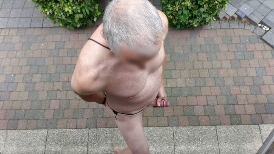 public outdoor exhibitionist bondage jerking show