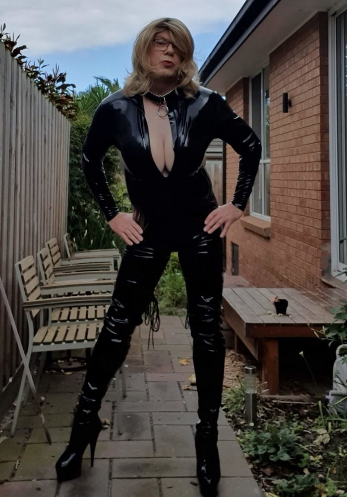 Rachel Latex in her Catsuit and Thigh Highs